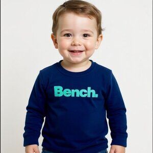 Bench kids long sleeve tee shirt in navy blue size 3-4 (104 cm)